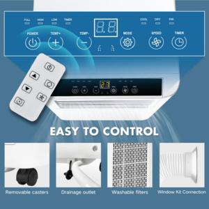Aire Acondicionado Portátil de 9000 BTU con Función de Refrigeración y Calefacción, Aire Acondicionado Portátil de 9000 BTU, Aire Acondicionado Portátil de 9000 BTU - Product Image 6