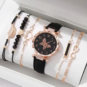 Nuevo set de 6 relojes de cuarzo para mujer, superventas, con correa de cuero PU, esfera de 36 mm, tipo dije, para venta transfronteriza. - Product Image 6