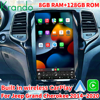 Navegador Android de 13.6 Pulgadas Estilo Tesla para Jeep Grand Cherokee 2014-2020 Radio de Coche Multimedia Autoestéreo con CarPlay Inalámbrico y 4G