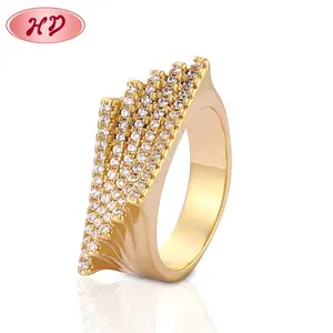 Latest Rings Designs 18K Filled Gold Crystal Ring For Girls