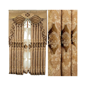 Phong cách Bắc Âu hiện đại điều trị cửa sổ thêu rèm cửa cho phòng khách cửa sổ từ Trần đến sàn màu đen - Product Image 5