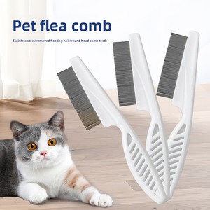 Pettine Antipulci in ABS e Acciaio Inox per Animali Domestici, Strumento di Toelettatura a Denti Fini per Cani e Gatti, Manico Antiscivolo per Rimuovere Pulci e Zecche - Product Image 4