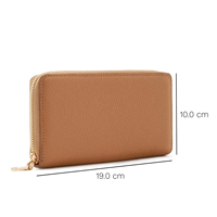 Dompet Wanita RFID Klasik OEM ODM, Dompet Kulit Mewah, Dompet Kulit Vegan, Dompet Wanita, Tempat Kartu Logo Kustom
