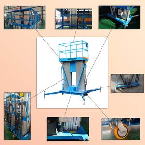 एल्यूमीनियम मिश्र धातु डबल मास्ट लिफ्ट दो मास्ट लोड पोर्टेबल ऊर्ध्वाधर लिफ्ट मंच हाइड्रोलिक - Product Image 3