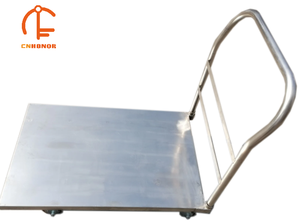 Heavy-Duty Stainless Steel <strong>Flat</strong> Platform Trolley <strong>Cart</strong> for Warehouse and Factory Handling - Product Image 2