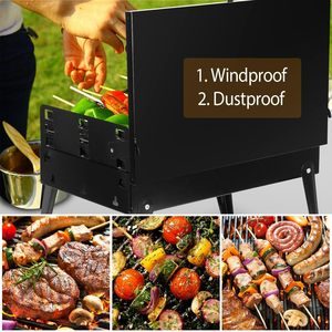 Parrilla Portátil Mini BBQ Plegable de Hierro para Carbón, Ideal para Camping, Viajes y Jardín, Ahorra Espacio - Product Image 6