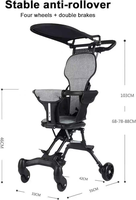 Poussette Bébé Simple en Gros / Poussette Enfant Pliable Facile et Portable, Poussette Bébé Multifonction Réglable