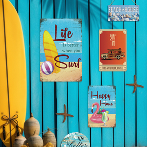 Targa in Metallo <span class=keywords><strong>Vintage</strong></span> 'Beach Bliss' di Putuo Decor, Decorazione Murale per Atmosfera Costiera e Arredamento Estivo - Product Image 6