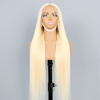 Perruque 100% Cheveux Humains Vierges Blonds 613 Lisses, Pré-Pluckée, 13x6, Non Traitée, avec Dentelle Frontale HD, Cheveux Vietnamiens Bruts