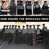 Cheveux humains 100% vierges non traités, naturels, ondulés profonds, en vrac, pour tresses bohèmes, sans trame, pour extensions de cheveux à tresser