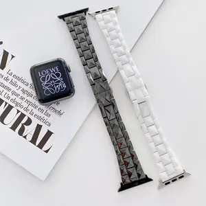 패션 세라믹 팔찌 스트랩 애플 시계 38mm 42mm 럭셔리 블랙 화이트 애플 밴드 iwatch 시리즈