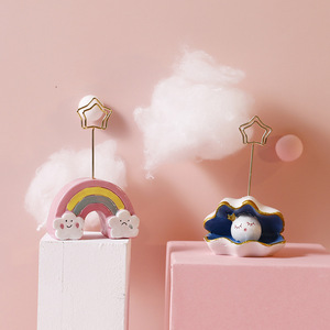 Kawaii – support de carte Photo en résine arc-en-ciel nuage océan diamant, Clip de mémo, Clips de fête de mariage, bureau, ornement de Gadget décoratif - Product Image 4