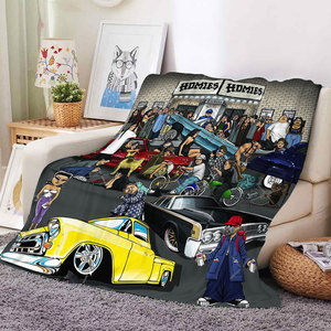 Manta Lil Homies Hip Hop Bro Lowrider Chicano Mexican West Coast, Decoración para Habitación, Manta de Franela para Sofá - Product Image 4