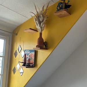 Modern Floating Wood Plant Shelf for Home Decor Wall Storage New Wooden Grain <strong>Shelving</strong> for Display - Product Image 5