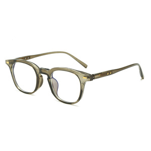 Nuevas gafas ópticas antiluz azul Retro Art Nine Small Square Wood Design TR90 La cara de los hombres y las mujeres se puede equipar miopía - Product Image 4
