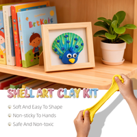 Kit de pâte à modeler auto-séchante Shell Art DIY |   Ensemble d'activités créatives non toxiques pour enfants, pour la peinture et la décoration, jouet éducatif, cadeau de vacances, vente en gros