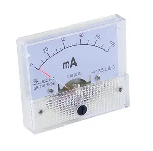 85C1-mA DC işaretçi analog ampermetre paneli 1mA 2mA 3mA 5mA 10mA 20mA 30mA 50mA 100mA 150mA 100mA 150mA 200mA 300mA 500mA