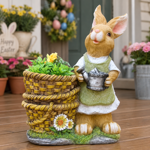 Lebensgroße 40 cm Osterhase-Blumentopf-Statue Garten <span class=keywords><strong>Peter</strong></span> Rabbit Tier-Pflanzgefäß für Außendekoration - Product Image 1