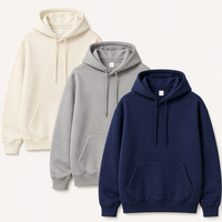 Sweater Hoodie 380GSM Bahan Katun 100% Tebal Unisex Model Longgar Bordir Custom Lengan Panjang Produsen Pullover