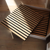 Paneles acústicos absorbentes impermeables de fibra de madera de listón de insonorización de pared de diseño moderno al mejor precio para decoración de interiores de hoteles