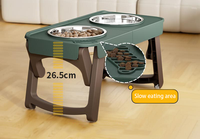 Mangeoire pour chiens personnalisée OEM/ODM réglable avec 4 niveaux Lavable en machine pour extérieur pliable Voyage Pet deux bols antidérapant