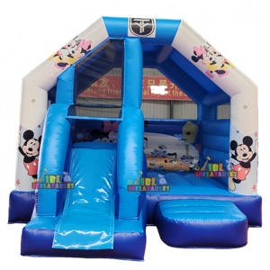 Château gonflable <span class=keywords><strong>Mickey</strong></span> avec <span class=keywords><strong>toboggan</strong></span>, directement de l'usine, pour enfants, château gonflable avec <span class=keywords><strong>toboggan</strong></span>, matériau PVC durable pour utilisation en location - Product Image 2