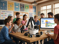 CHRT - Kit de Brazo Robótico de Escritorio para Educación STEM, Programable en 4 Ejes, con Láser de Dibujo Scratch Blockly e Impresión 3D, para Escuelas y Universidades