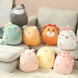 Nuevo gordo Kawaii pollo oso conejo pingüino cerdito dinosaurio almohada de peluche juguetes suave Animal relleno muñeca silla cojín de alta calidad