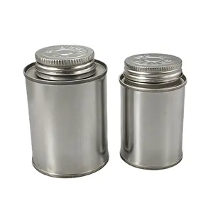118ml /4 oz tin can for canning pvc solvent cement with dauber or brush in screw top, glue tinplate can manufacturer