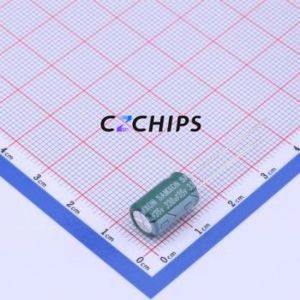 ตัวเก็บประจุอิเล็กโทรไลต์อะลูมิเนียมแบบ Through-Hole รุ่น EGF337M1VF12RR (THT), ขนาด D8xL12 มม. 330uF 20% 35V 3.5 มม. - Product Image 1