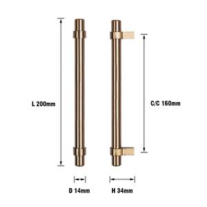 Poignées de meubles de haute qualité matériel de tiroir populaire poignée en métal Champagne <span class=keywords><strong>Bronze</strong></span> tire poignée meubles chambre tire - Product Image 2