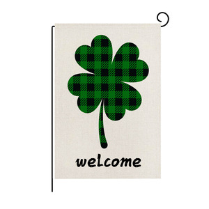 Green St Patrick's Day Nordic Plaid Rectangle Garden <b>Flag</b> Home Irish Festival Polyester <b>Flag</b> for Festival Celebration - Product Image 5
