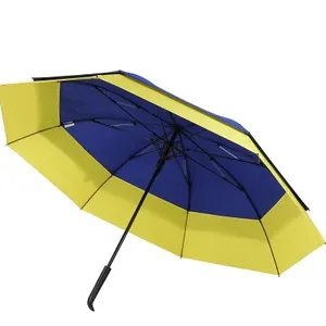 Double Layer Golf Sun Umbrella With Logo Big Long Auto Open Windproof Waterproof Stick Rain Outdoor Umbrellas For The Rain