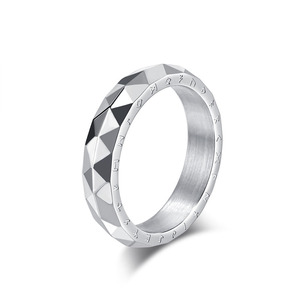 Nordischer Wikinger-Runen Facettierter Bandring für Männer 316L Edelstahl Mehrfach Geschliffener Vintage Statement Ehering Großhandel Schmuck - Product Image 5