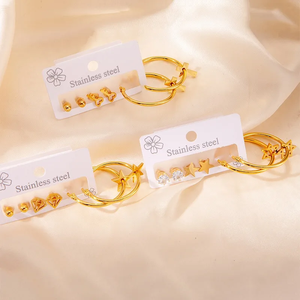 Pendientes de Aro Pequeños con Forma de Corazón Retro Chic, Diseño de Flores, Joyería Ligera para Mujer, para Fiestas, Trabajo y Uso Casual - Product Image 2