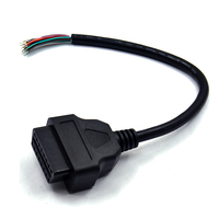 Conector Macho OBD2 de 16 Pines para Adaptador de Extensión ELM327, Cable OBD, OBDII, EOBD, ODB2, Adaptador OBDII de 16 Pines, Cable Hembra
