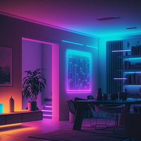 Kit de Bande LED Flexible en Cuivre RVB 5050, 54 LED/m, Étanche IP65, 12V DC, 5 Mètres, pour Ambiance Festive, Intelligente, Découpable et Dimmable