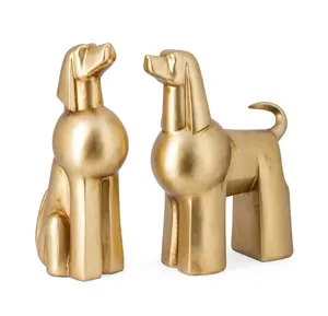 Статуэтка щенка французского бульдога из смолы, статуэтка животного золотого цвета, скульптура для домашнего декора, народное искусство, 7-10 дней