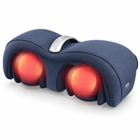 Masseur de genou sans fil bleu marine avec compression d'air, vibration, double chaleur et 4 modes de massage pour la relaxation quotidienne des genoux