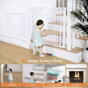 Barrera de Seguridad para Bebés para Escaleras, Barrera de Acero sin Taladro, Barrera de Seguridad a Presión para Niños, Mascotas y Perros - Product Image 4