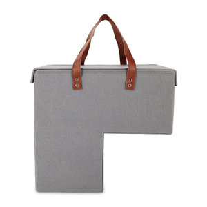 Venta caliente de tela <span class=keywords><strong>escalera</strong></span> cesta plegable <span class=keywords><strong>escalera</strong></span> cesta de almacenamiento con mango de cuero - Product Image 4