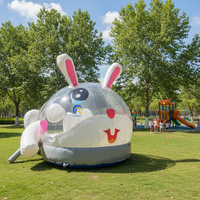 Divertissement pour enfants aire de jeux intérieure en plein air maison de rebond de lapin château plein d'entrain modèle de lapin maison à bulles gonflable à vendre