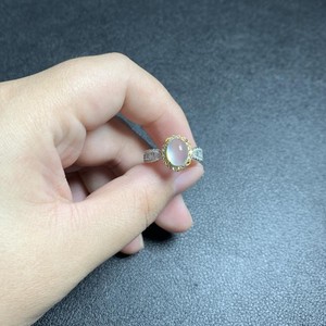 S925 Pure Silver Diamond Inlaid <b>Ring</b> Xiuyu White <b>Ice</b> Material High-End Fashionable Versatile New Chinese Style One Size - Product Image 1