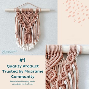 Cordon en Fil de <span class=keywords><strong>Macramé</strong></span> et Crochet 100 % <span class=keywords><strong>Coton</strong></span> 3 mm Longueur Personnalisée pour Artisanat, Suspensions Murales, Sacs, Chaussures, Tapis – Corde <span class=keywords><strong>Macramé</strong></span> Tressée et Torsadée - Product Image 6