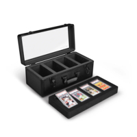Vitrine de présentation de table portable en aluminium pour cartes sportives, pièces de monnaie, cartes et bijoux – Qualité professionnelle pour salons et événements