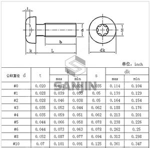OEM อเมริกันอิมพีเรียล # สกรูหัวหกแฉกเคลือบสังกะสีไทเทเนียมบริสุทธิ์ GR2 ขนาด 8-32*1/4"~3/4" UNC แบบหัวครึ่งปุ่ม Torx Groove - Product Image 6