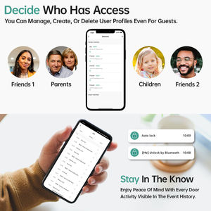 वाई-फाई संगत कीलेस इलेक्ट्रॉनिक स्मार्ट डेडबोल्ट के साथ घर के लकड़ी के दरवाजे साइबर लॉक के लिए ट्यूया स्मार्ट लाइफ ऐप वाटरप्रूफ डेडबॉल्ट - Product Image 6