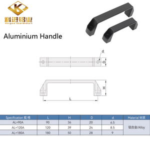مقابض معدنية سوداء من أجل تركيب الأبواب الجانبية و AL = 90A - Product Image 2