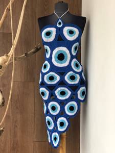 Robe en crochet œil-de-dieu premium, ajourée, sexy et asymétrique, style Granny Square en acrylique, <span class=keywords><strong>tenue</strong></span> de plage <span class=keywords><strong>pour</strong></span> l'été, les fêtes et les festivals - Product Image 6
