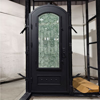 Portes d'entrée haute sécurité, style classique, porte principale simple en fer forgé, design de portail pour maison